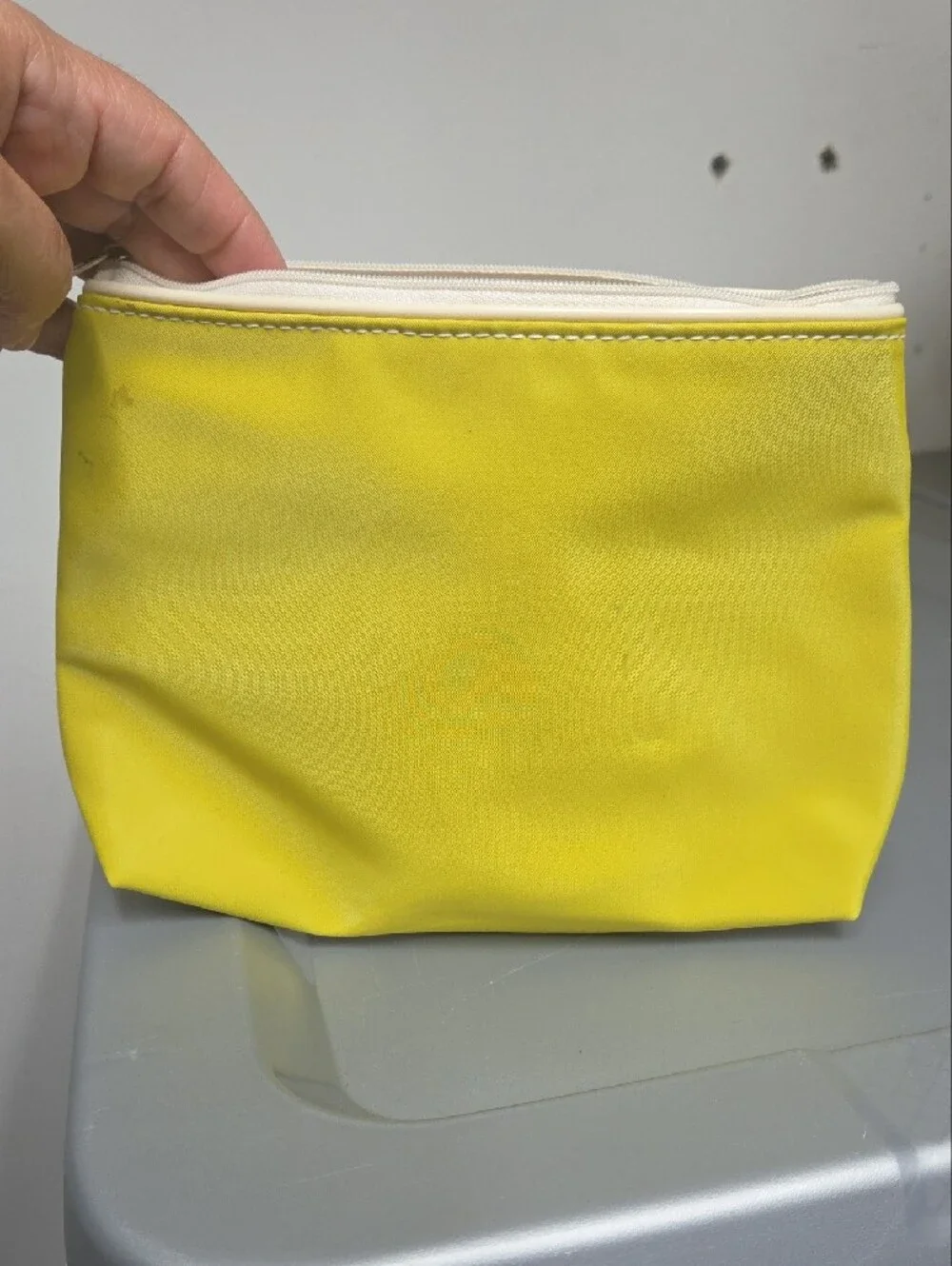 Clinique Yellow Cosmetic Bag with White Logo